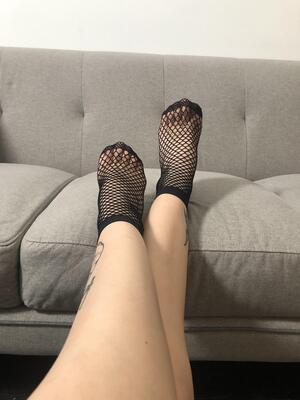 Lick my fishnet toes