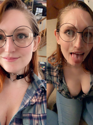Free Any fans of girls wearing glasses plastered with cum? Pics